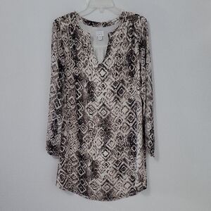 Peyton Jensen Snakeskin Long Sleeve Dress, Size Medium